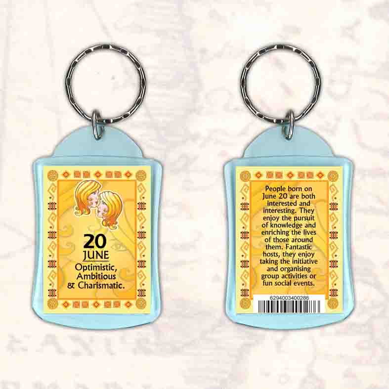 Birthday Gift Keyrings Zodiac Star Sign Keyrings 20 June Gemini