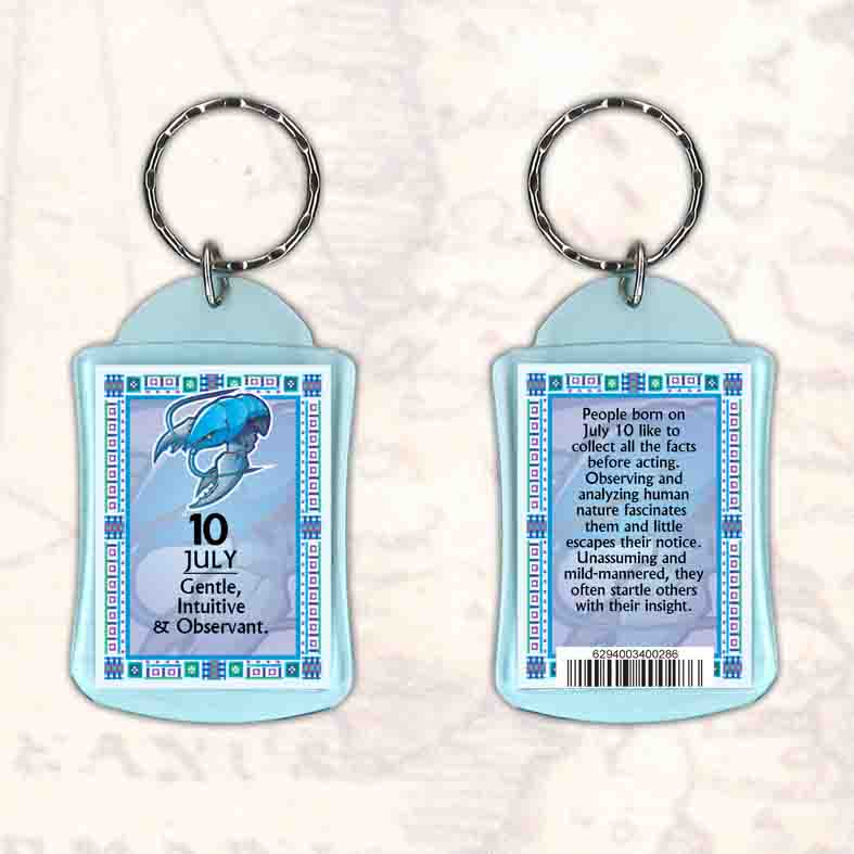 Birthday Gift Keyrings Zodiac Star Sign Keyrings 10 July Cancer