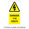 110 Volts Labels 25x50mm