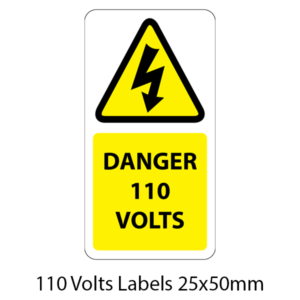 110 Volts Labels 25x50mm