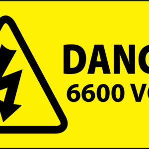 Danger 6600 Volts Labels 100x50mm