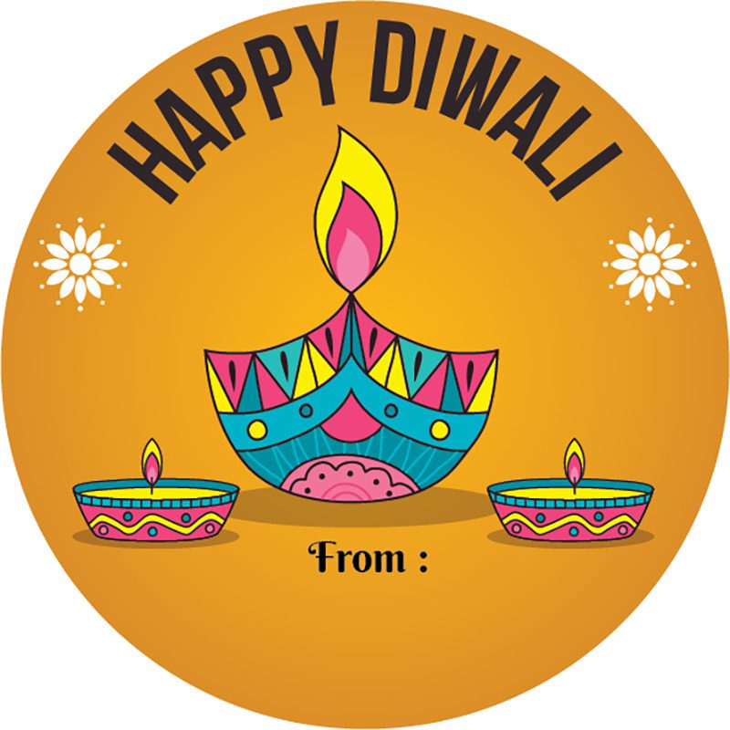 Happy Diwali Sticker Labels for Diwali Gifts Box, Gift Bags - Diwali-0027