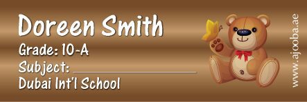 Personalised School Book Label Small PS BLS 0075